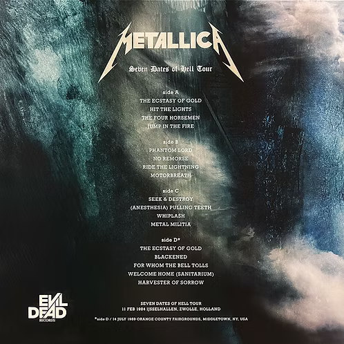 METALLICA 2xLP Seven Dates Of Hell Tour (Black With Blue Infusion Colour Vinyl)