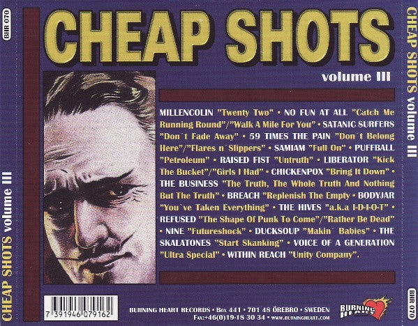 Cheap Shots Volume III - CD - 1997 - Burning Heart Records – BHR 070