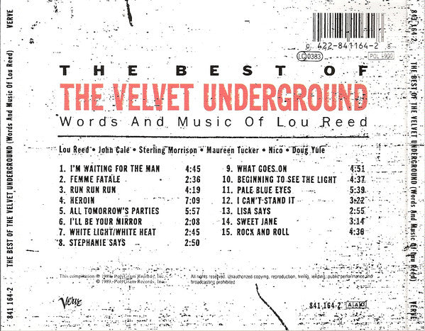 The Velvet Underground – The Best Of The Velvet Underground (Words And Music Of Lou Reed) - CD - CD Como Nuevo (M-) / Portada Como Nueva (M-)