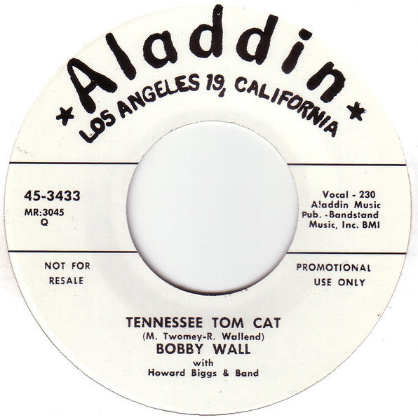 Bobby Wall – Baby, It's Too Much - 7" - Reissue - Aladdin – 45-3433 - Como Nuevo / Like New (M- / Generic)