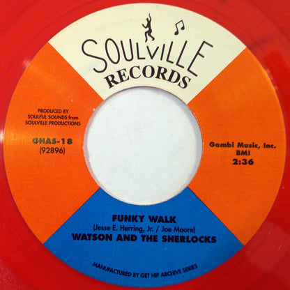 Watson And The Sherlocks ‎– Standing On The Corner / Funky Walk - 7" - Rojo / Red - 200 - Soulville Records ‎– GHAS-18 - Vinilo Como Nuevo / Portada Como Nueva (M-/M-)