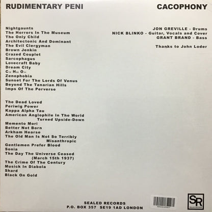 Rudimentary Peni - Cacophony (LP, Album, RE, RM)