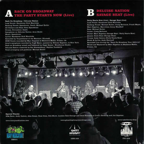 Handsome Dick Manitoba - Back On Broadway EP (7", EP, Ltd)