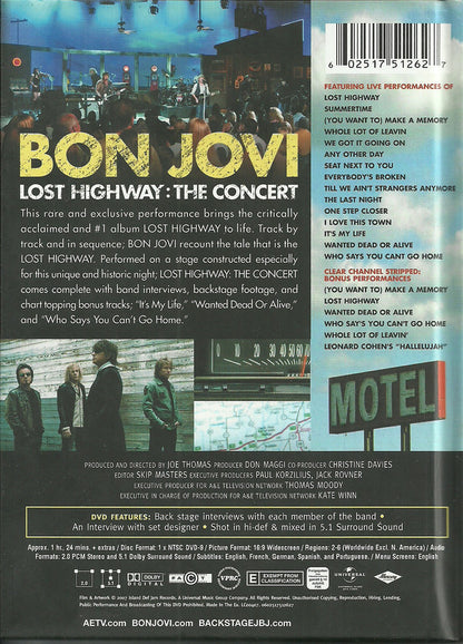 Bon Jovi ‎– Lost Highway: The Concert (Limited Edition) - DVD + 5 Postales - DVD Muy Buen Estado (VG+) / Portada Como Nueva (M-)