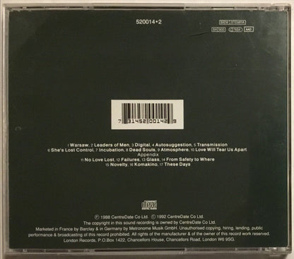 Joy Division – Substance - CD - Nuevo sin usar pero no precintado / New and unplayed but not sealed.