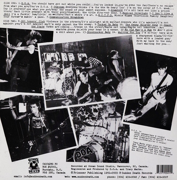 D.O.A. – Hardcore '81 - LP - 2003 - Sudden Death Records – SDR-0049 - Muy Buen Estado / Very Good Condition (VG+ / VG+)
