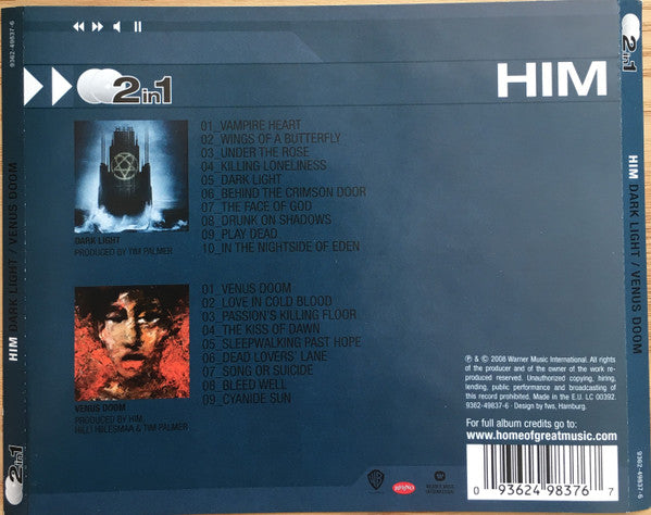 HIM – Dark Light / Venus Doom - 2xCD - 2008 - Warner Music International – 9362-49837-6