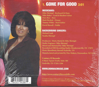 Donna Cunningham – Gone For Good - CD, Single, Promo - 2013 - Century II Records