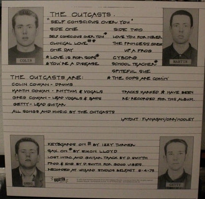 The Outcasts - Self Conscious Over You (LP, Album, RE, Rojo / Red)