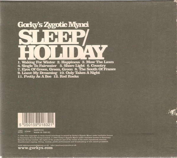 Gorky's Zygotic Mynci – Sleep/Holiday - CD - Slipcase - NUEVO - PRECINTADO / NEW – SEALED.