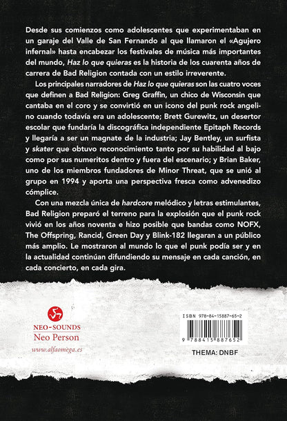 Haz lo que quieras (Do what you want): La historia de Bad Religion - Libro/Book