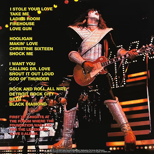 KISS 2xLP First Nite At The Forum 77 (Yellow Mix Black Colour) 250 Number Copies