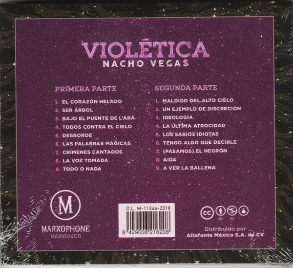 Nacho Vegas – Violética - 2xCD - Digipak - 2018 - Marxophone – MARX024CD