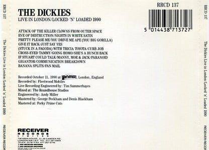 The Dickies – Live In London - Locked 'N' Loaded - CD - 1991 - Receiver Records Limited – RRCD 137 - USADO / USED (M- / M-)