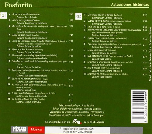 Fosforito – Actuaciones Históricas - 2xCD - Digipak - NUEVO - PRECINTADO / NEW – SEALED.