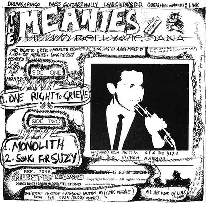 The Meanies ‎– One Right To Grieve - 7" - 1993 - Munster Records ‎– 7049