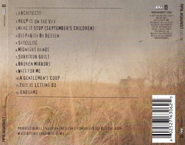 Rise Against – Endgame - CD - 2011 - DGC – 0602527630625, Interscope Records – 0602527630625