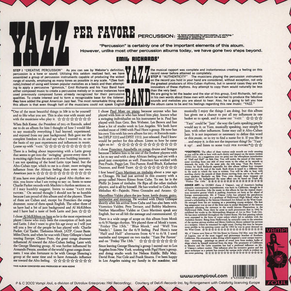 Emil Richards' Yazz Band – Yazz Per Favore - LP - 2002 - Vampi Soul – VAMPI LP 008 - USADO / USED (M- / M-)