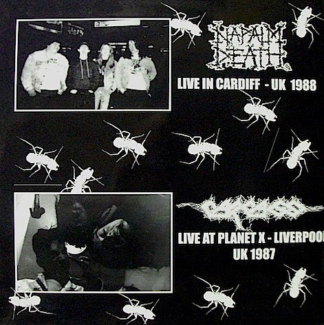 Napalm Death / Carcass – Napalm Death / Carcass - LP - Color - Live In Cardiff 1988 + Live At Planet X Liverpool 1987 - USADO / USED (M- / VG+)