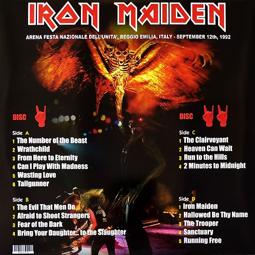 IRON MAIDEN 2xLP Monsters Of Rock 1992 In Italy (Red Coloured Vinyls)