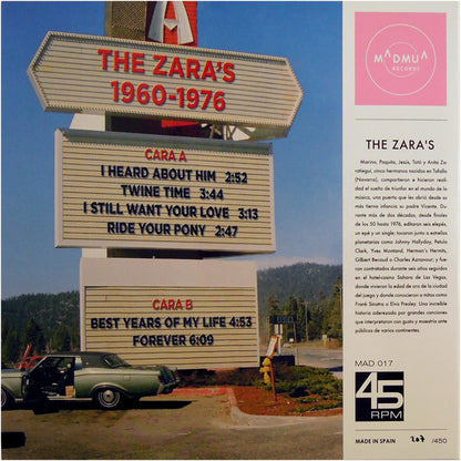 The Zara's – The Zara's 1960-1976 - 10" - 2019 - Madmua Records – MAD017 - Nuevo sin usar pero no precintado / New and unplayed but not sealed.
