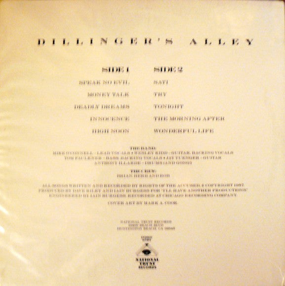 Rights Of The Accused – Dillinger's Alley - LP - 1987 - National Trust Records – NT893 - Muy Buen Estado / Very Good Condition (M- / VG+)