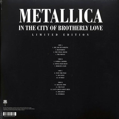 Metallica - In The City Of Brotherly Love: The Electric Factory, Philadelphia, November 23rd, 1998 - 2xLP - Red - Gatefold Sleeve - Limited edition; 1000 copies made
