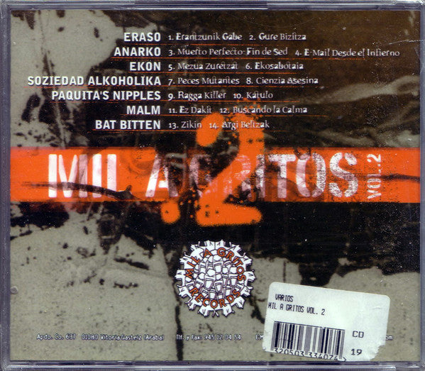 Various ‎– Mil A Gritos Vol. 2 - CD - 1999 - Mil A Gritos Records ‎– 00 MAG CD 036