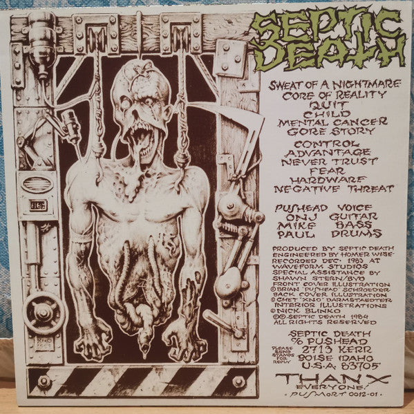Septic Death – Need So Much Attention... Acceptance Of Whom - LP - With Insert - Unofficial - Vinilo Como Nuevo / Portada Como Nueva (M-/M-).