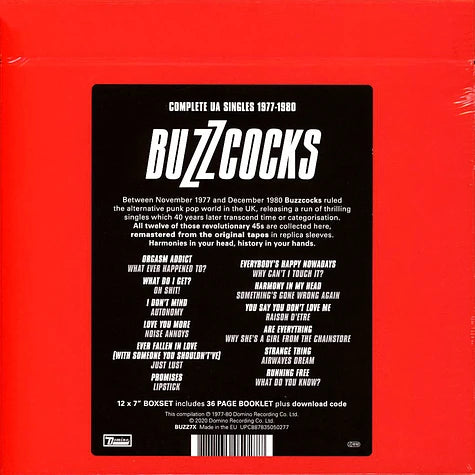 Buzzcocks Complete Ua Singles 1977-1980 Deluxe Edition 12x7" (Domino)