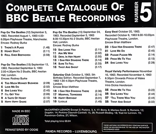 BEATLES CD Complete Catalogue Of BBC Beatles Recordings, No. 5