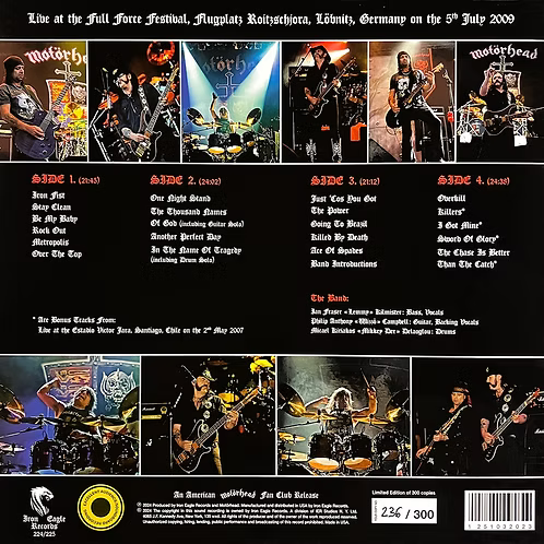 MOTORHEAD 2xLP Live At The Full Force Festival 2009 (300 Numbered Copies) Purple