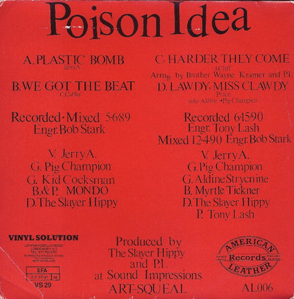 Poison Idea – Official Bootleg - 2x7" - 1991  - Vinyl Solution – VS 29, American Leather Records – AL006 - Buen Estado / Good Condition (VG++ / VG)