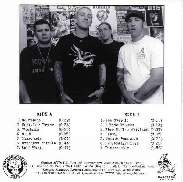 AVO – Solutions - 7" - 2001 - Kangaroo Records – Como Nuevo / Like New (M- / M-)