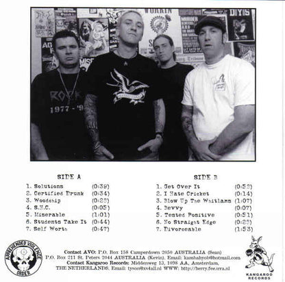 AVO – Solutions - 7" - 2001 - Kangaroo Records – Como Nuevo / Like New (M- / M-)