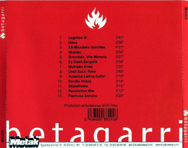 Betagarri – Betagarri - CD - 2008 - Metak – M063CD