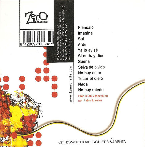 Kannon – Imagina - CD, Album, Promo, Card Sleeve - 2002 - Zero Records – 112.2 - CD Muy Buen Estado (VG+) / Portada Muy Buen Estado (VG+)