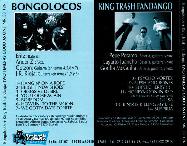 Bongolocos + King Trash Fandango - Two Times As Good As One (CD, Album)