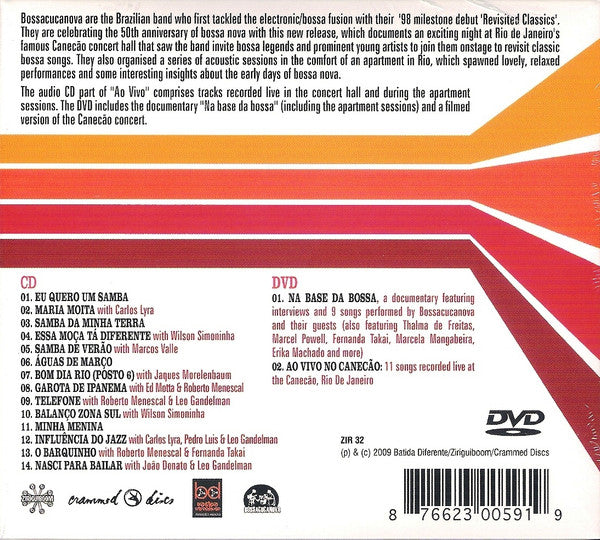 Bossacucanova – Ao Vivo - CD+DVD - Digipak - 2009 - Crammed Discs – ZIR 32