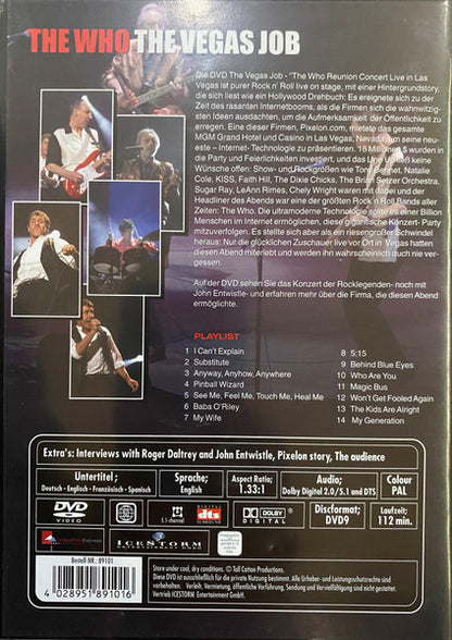 The Who – The Vegas Job - The Who Reunion Concert Live In Vegas - DVD - 2003 - Tall Cotton Productions – 89101