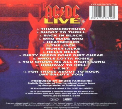 AC/DC – Live - CD - Digipak - 2003 - Epic – EPC 510772 2, Albert Productions – 5107722000 - CD Como Nuevo (M-) / Portada Como Nueva (M-)