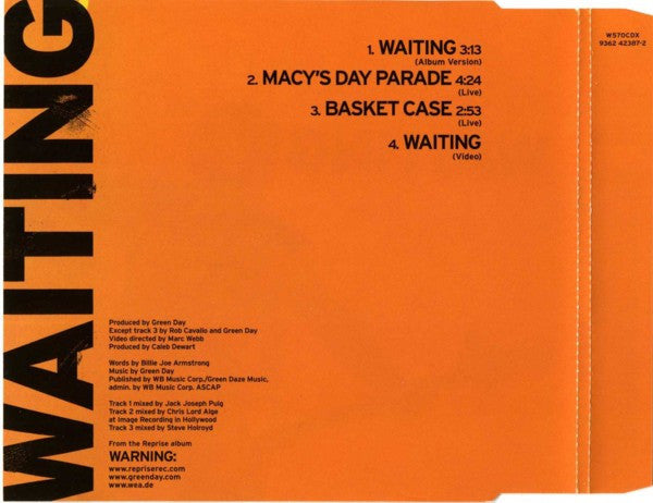Green Day - Waiting - CD - CD Muy Buen Estado / Portada Muy Buen Estado (VG+/VG+)