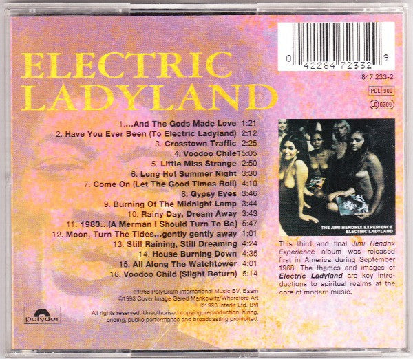 The Jimi Hendrix Experience ‎– Electric Ladyland - CD