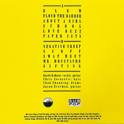 NIRVANA LP Bleach (Yellow Coloured Vinyl) Australian Yellow Lettering