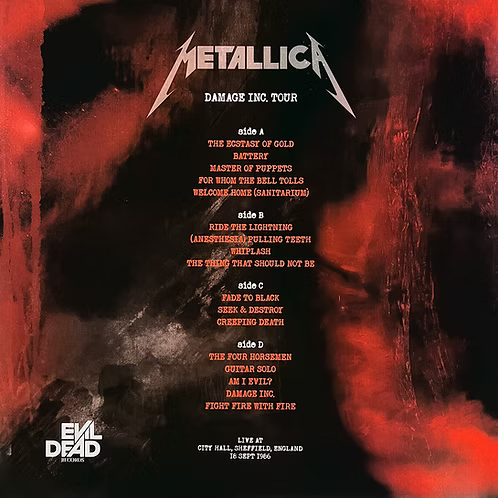 METALLICA 2xLP Damage Inc Tour (Red / Black Marbled Coloured Vinyls)