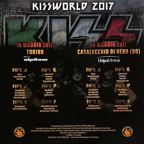 KISS BOX SET 6xLP+DVD The Italian Leg 2017 (Coloured Vinyls) + Posters + Gadgets