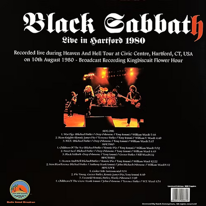 BLACK SABBATH 2xLP Live In Hartford 1980 (Red & Purple Colour) 300 Copies