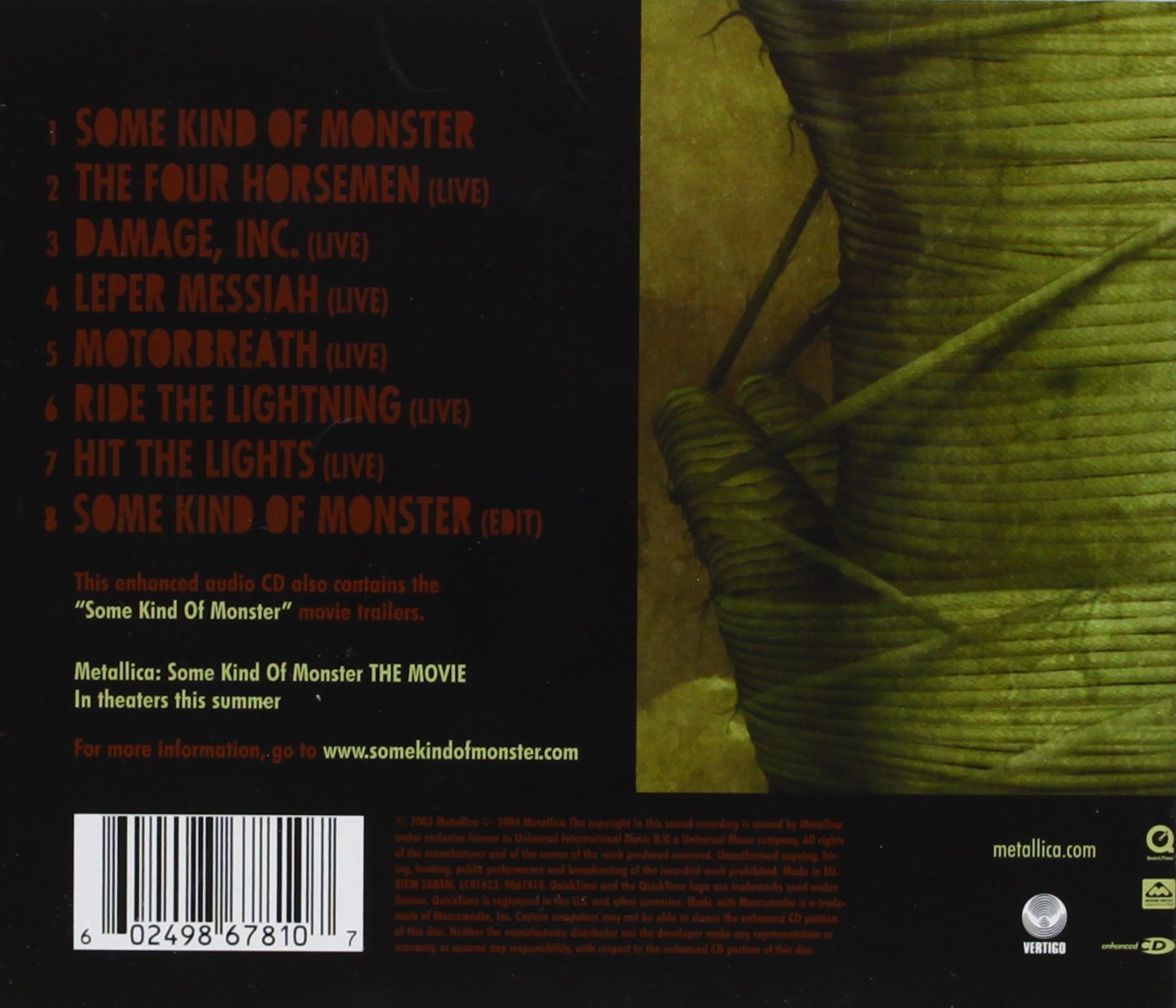 Metallica – Some Kind Of Monster - CD - CD Como Nuevo (M-) / Portada Como Nueva (M-)