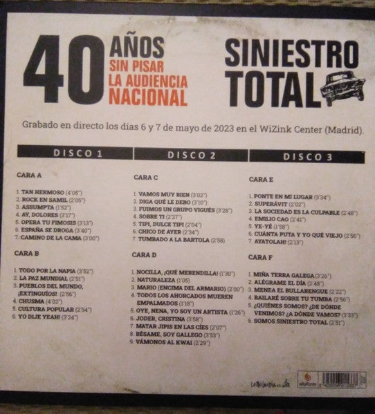 Siniestro Total - 40 Años Sin Pisar La Audiencia Nacional (3xLP, Album + Box)