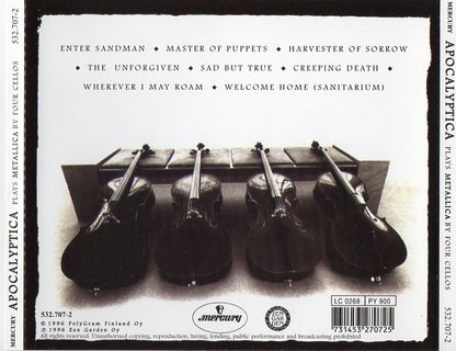 Apocalyptica – Plays Metallica By Four Cellos - CD - Nuevo sin usar pero no precintado / New unplayed but not sealed.